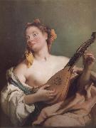 Giovanni Battista Tiepolo Mandolin played the young woman Spain oil painting artist